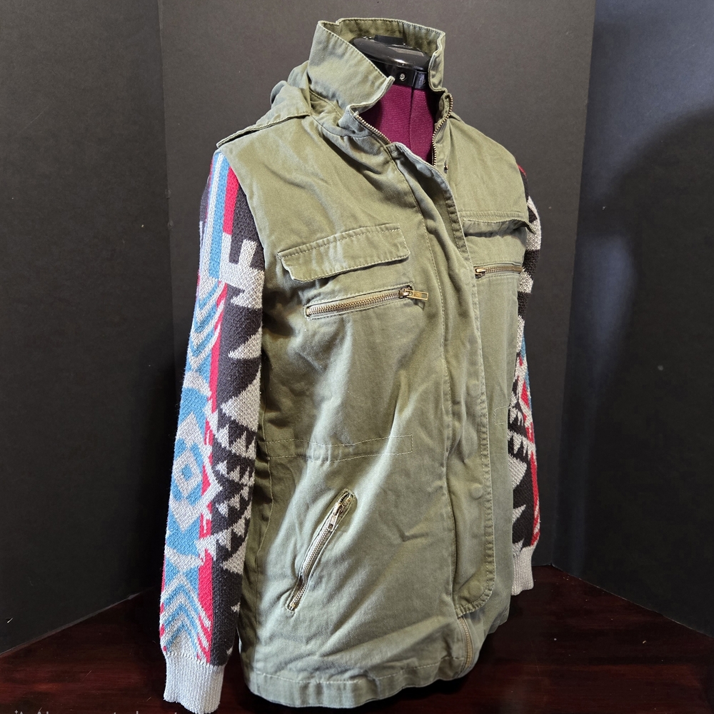 Thread & Supply Olive Jacket with Blue Trim